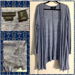 Tahari Light-Weight Cardigan • Heathered Navy Blue • Large